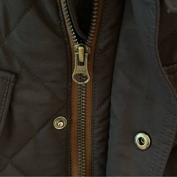 Black Brown 1928 Navy Quilted Field Barn Jacket Size Medium - Picture 3 of 10